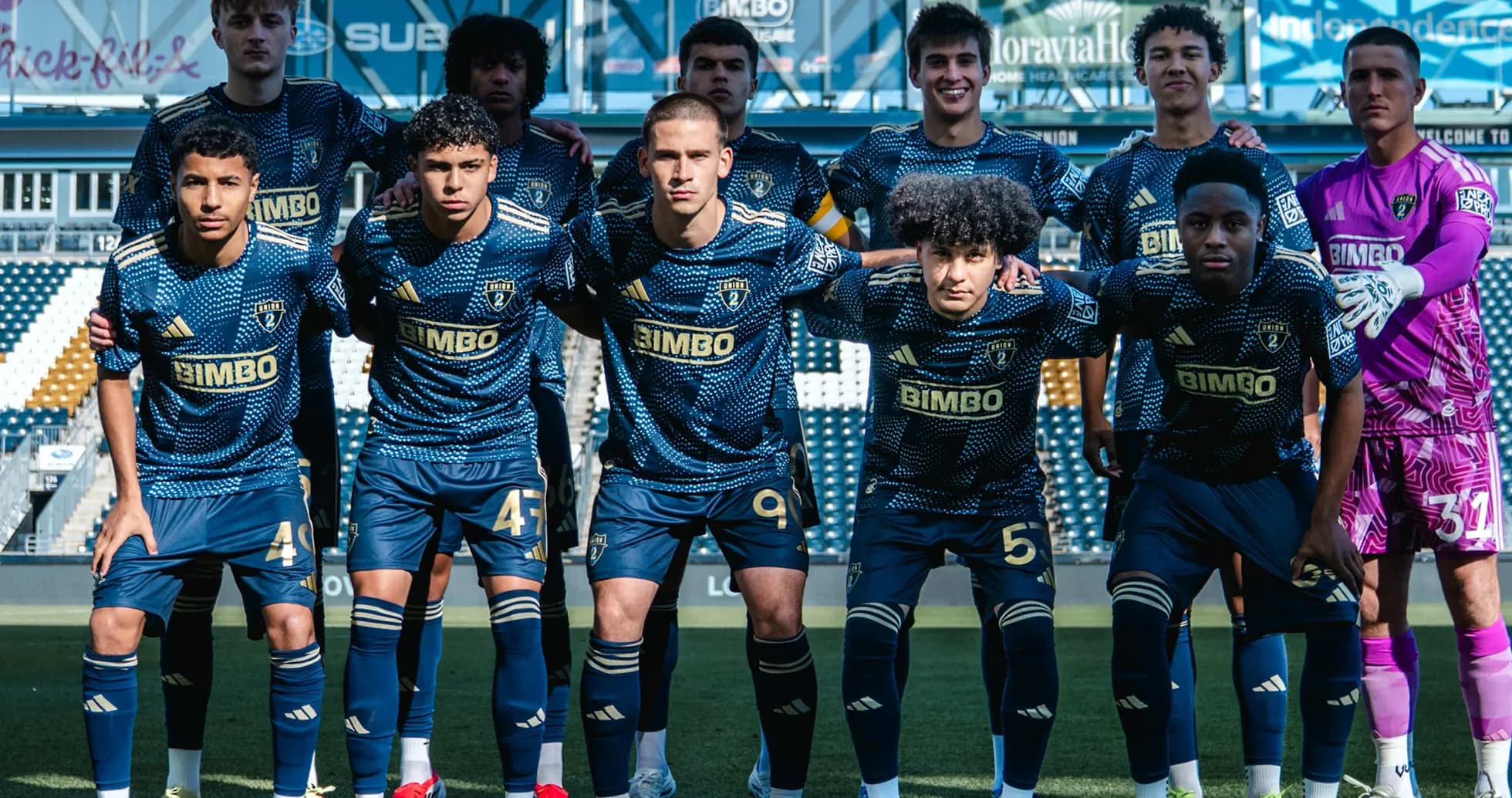 Equipo Philadelphia Union II posando para la foto