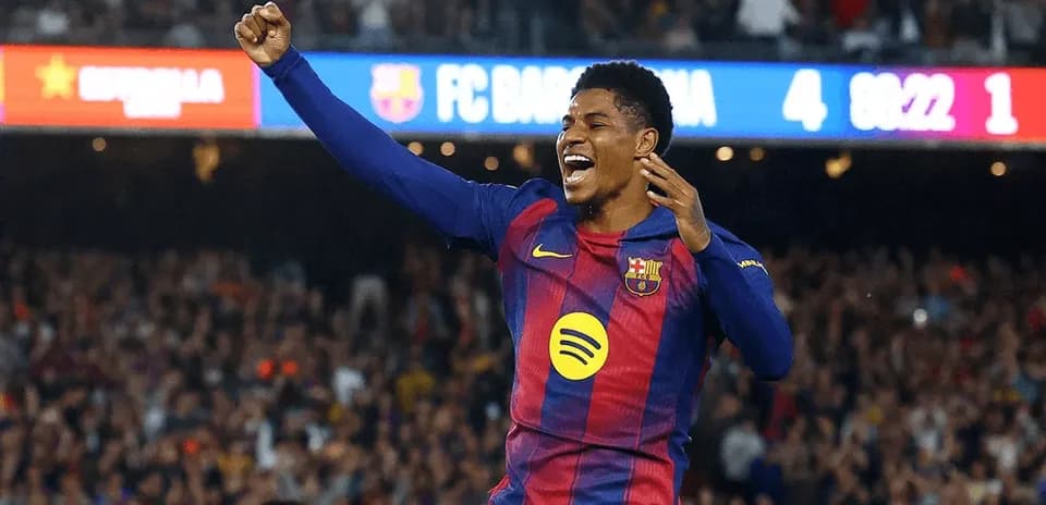 Jugador de FC Barcelona celebrando un gol en el partido